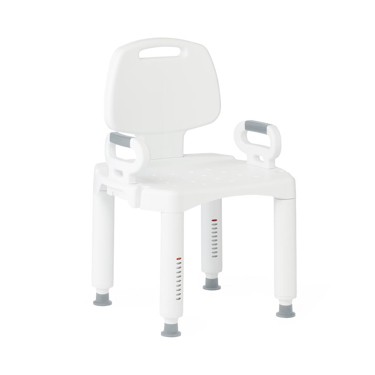 Shower chair with arms and back