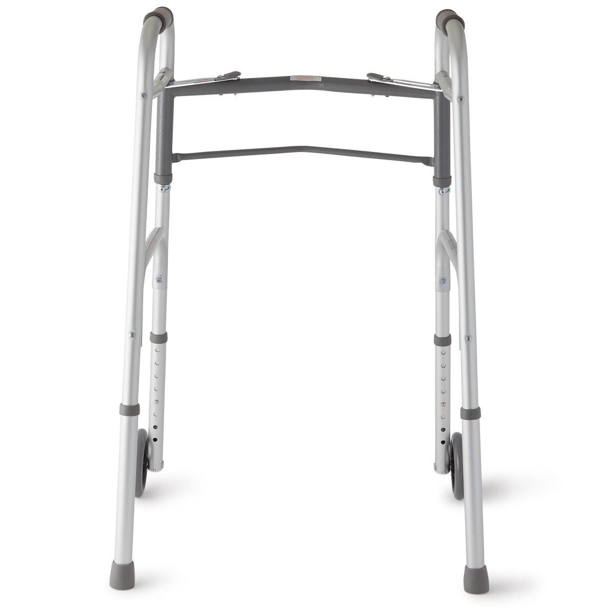 Walker Adult 2 button basic with 5" wheels Aluminum