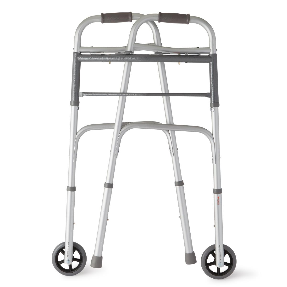 Walker Adult 2 button basic with 5" wheels Aluminum