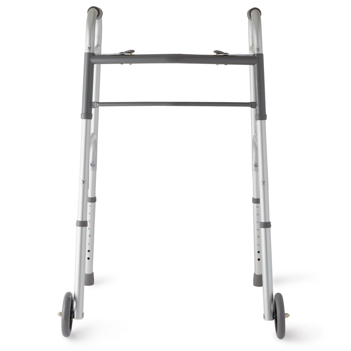 Walker Adult 2 button basic with 5" wheels Aluminum