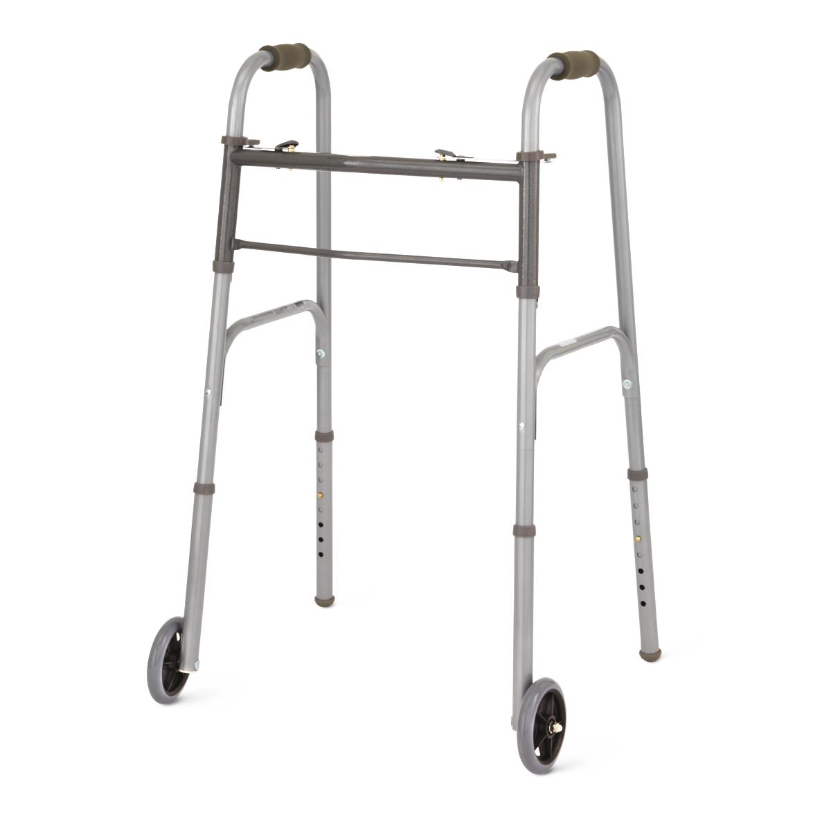 Walker Adult 2 button basic with 5" wheels Steel