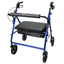 Bariatric 4 Wheel Rollator Adjustable Height / Heavy Duty / Folding Steel Frame